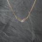 Second Hand 9ct Two Colour Gold Sapphire & Diamond Pendant & 17 Inch Snake Chain 41142721