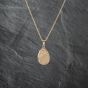 Second Hand 9ct Yellow Gold Engraved Pear Shaped Locket Pendant & 18 Inch Prince Of Wales Chain 41142722