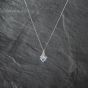 Second Hand 9ct White Gold Topaz & 0.01ct Diamond Pendant & 18 Inch Curb Chain 41142727
