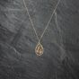 Second Hand 9ct Three Colour Gold Pear Shaped Black Hills Vine Pendant & 18 Inch Curb Chain 41142729
