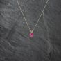 Second Hand Yellow Gold Pink Colour Treated Topaz Pendant & 18 Inch Curb Chain 41142731