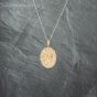 Second Hand 9ct Yellow Gold Oval Hand Engraved Locket Pendant & 18 Inch Curb Chain 41142733