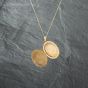 Second Hand 9ct Yellow Gold Oval Hand Engraved Locket Pendant & 18 Inch Curb Chain 41142733