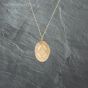 Second Hand 9ct Yellow Gold Oval Patterned Locket Pendant & 18 Inch Curb Chain 41142734