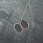 Second Hand 9ct Yellow Gold Oval Patterned Locket Pendant & 18 Inch Curb Chain 41142734