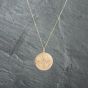 Second Hand 9ct Yellow Gold Round Hand Engraved Locket Pendant & 18 Inch Curb Chain 41142735