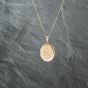 Second Hand 9ct Yellow Gold Hand Engraved Oval Floral Design Locket Pendant & 18 Inch Curb Chain 41142736