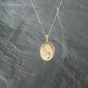 Second Hand 9ct Yellow Gold Hand Engraved Oval Floral Design Locket Pendant & 18 Inch Curb Chain 41142736