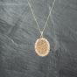 Second Hand 9ct Yellow Gold Rope Edged Hand Engraved Oval Locket Pendant & 18 Inch Curb Chain 41142737