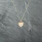 Second Hand 9ct Two Colour Gold Heart Flower Locket Pendant & 18 Inch Curb Chain 41142743