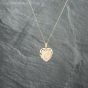 Second Hand 9ct Yellow Gold Heart Hand Engraved Locket Pendant & 18 Inch Curb Chain 41142747