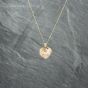 Second Hand 9ct Two Colour Gold Heart Flower Pattern Locket Pendant & 18 Inch Curb Chain 41142748