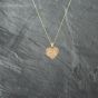 Second Hand 9ct Yellow Gold Heart Engraved Locket Pendant & 18 Inch Curb Chain 41142749