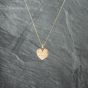 Second Hand 9ct Yellow Gold Heart Engraved Locket Pendant & 18 Inch Curb Chain 41142749