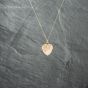 Second Hand 9ct Yellow Gold Heart Engraved Locket Pendant & 18 Inch Curb Chain 41142750