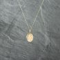 Second Hand 9ct Two Colour Gold Oval Flower Design Locket Pendant & 18 Inch Curb Chain 41142751