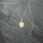 Second Hand 9ct Yellow Gold Oval Flower Pattern Locket Pendant & 18 Inch Curb Chain 41142752
