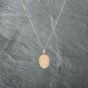 Second Hand 9ct Two Colour Gold Oval Patterned Locket Pendant & 18 Inch Curb Chain 41142754