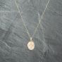 Second Hand 9ct Two Colour Gold Oval Pattern Best Friend Locket Pendant & 18 Inch Curb Chain 41142759