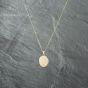 Second Hand 9ct Two Colour Gold Oval Pattern Best Friend Locket Pendant & 18 Inch Curb Chain 41142759