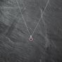 Second Hand 9ct White Gold Ruby & Diamond Oval Cluster Pendant & 18 Inch Curb Chain 41142765
