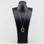 Second Hand 9ct Yellow Gold Large Oval Hand Engraved Locket Pendant & 22 Inch Prince Of Wales Chain 41142767