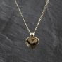Second Hand 9ct Yellow Gold Hand Engraved Heart Locket Pendant & 18 Inch Figaro Chain 41142768