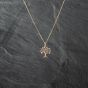 Second Hand 9ct Two Colour Gold Diamond Cut Tree Pendant & 18 Inch Curb Chain 41142770