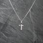 Second Hand 9ct White Gold Cross Pendant & 16 Inch Foxtail Chain 41142778