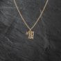 Second Hand 9ct Yellow Gold Textured Number One Mum Pendant & 20 Inch Prince Of Wales Chain 41142801