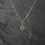 Second Hand 9ct Yellow Gold Cognac Diamond Snowflake Pendant & 18 Inch Curb Chain 41142802