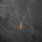 Second Hand Yellow Gold Orange Garnet Cluster Gemstone Pendant & 18 Inch Curb Chain 41142804
