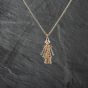 Second Hand 9ct Yellow Gold Cubic Zirconia Clown Gemstone Pendant & 20 Inch Belcher Chain 41142807