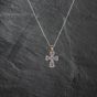 Second Hand 9ct Two Colour Gold 0.20ct Diamond Cross Pendant & 18 Inch Trace Chain 41142811