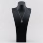 Second Hand 9ct Two Colour Gold 0.20ct Diamond Cross Pendant & 18 Inch Trace Chain 41142811