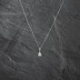 Second Hand White Gold Cubic Zirconia Teardrop Pendant & 18 Inch Curb Chain 41142813