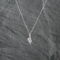 Second Hand 9ct White Gold Cubic Zirconia Pendant & 18 Inch Curb Chain 41142826