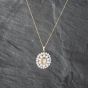 Second Hand 9ct Yellow Gold Three Tier Opal Pendant & 18 Inch Curb Chain 41142828