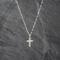 Second Hand White Gold Diamond Cross Pendant & 17 Inch Fancy Chain 41142830