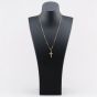 Second Hand 9ct Yellow Gold Crucifix Cross Pendant & 20 Inch Paper Link Chain 41142834