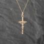 Second Hand 9ct Yellow Gold Crucifix Cross Pendant & 18 Inch Curb Chain 41142840