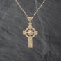 Second Hand 9ct Yellow Gold Celtic Cross Pendant & 20 Inch Belcher Chain 41142841