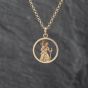 Second Hand 9ct Yellow Gold 3D Open Work St Christopher Pendant & 20 Inch Belcher Chain 41142846