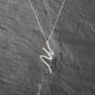 Second Hand 9ct White Gold 0.25ct Brilliant Cut Diamond Zig Zag Pendant & 18 Inch Curb Chain 41142864