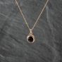 Second Hand 9ct Yellow Gold Oval Garnet Pendant & 18 Inch Prince Of Wales Chain 41142875