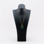 Second Hand 9ct Yellow Gold Malachite & Mother Of Pearl Rotating Fob Pendant & 20 Inch Belcher Chain 41142876