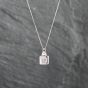 Second Hand 18ct White Gold 0.25ct Princess Cut Diamond Square Four Stone Pendant & 18 Inch Curb Chain 41142893