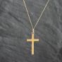 Second Hand 9ct Yellow Gold Cross Pendant & 18 Inch Curb Chain 41142894