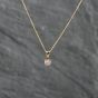Second Hand 9ct Yellow Gold Diamond Solitaire Pendant & 18 Inch Curb Chain 41142895