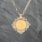 Second Hand Yellow Gold Ornate Rope Decoration Half Sovereign Coin Keeper Pendant & 25 Inch Belcher Chain 41142896